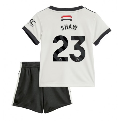 Dětský fotbalový dres Manchester United Luke Shaw #23 2024-25 Třetí Krátký Rukáv (+ trenýrky)